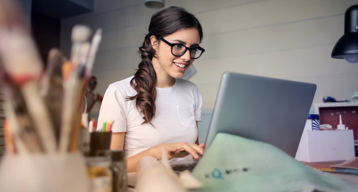 time management skills - woman on computer