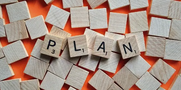 time management skills - plan spelled out with scrabble letters