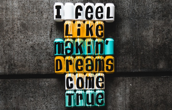 best year ever - sign that says "I feel like makin' dreams come true"